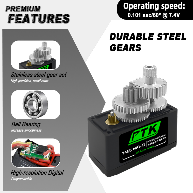 PTK 7455MG-D servo 12g Digital - огляд і ціна Rc Helicopter Servo