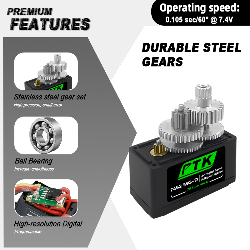 PTK 7452 MG-D 9g Digital Servo - огляд і ціна Rc Helicopter Servo